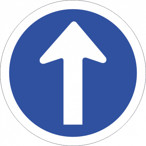 Proceed Straight Only Safety Sign